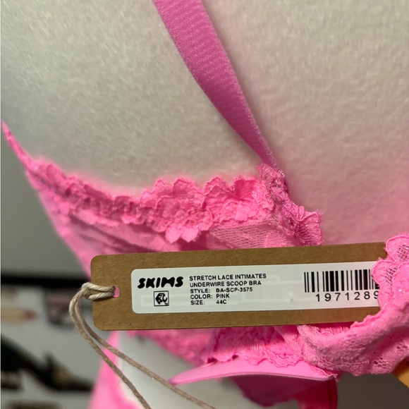 Skims Stretch lace Intimates underwire scoop bra Pink BA-SCP-3575 - Picture 4 of 4